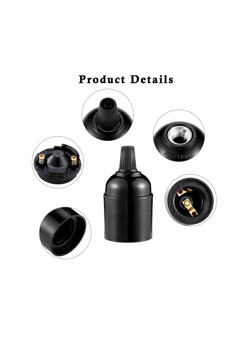 NIBEMINENT - 9Pcs E27 E26 Light Socket, Lamp Holder Replacement Bulb Retro Pendant Holder, Medium Screw-in Socket for - Image 1