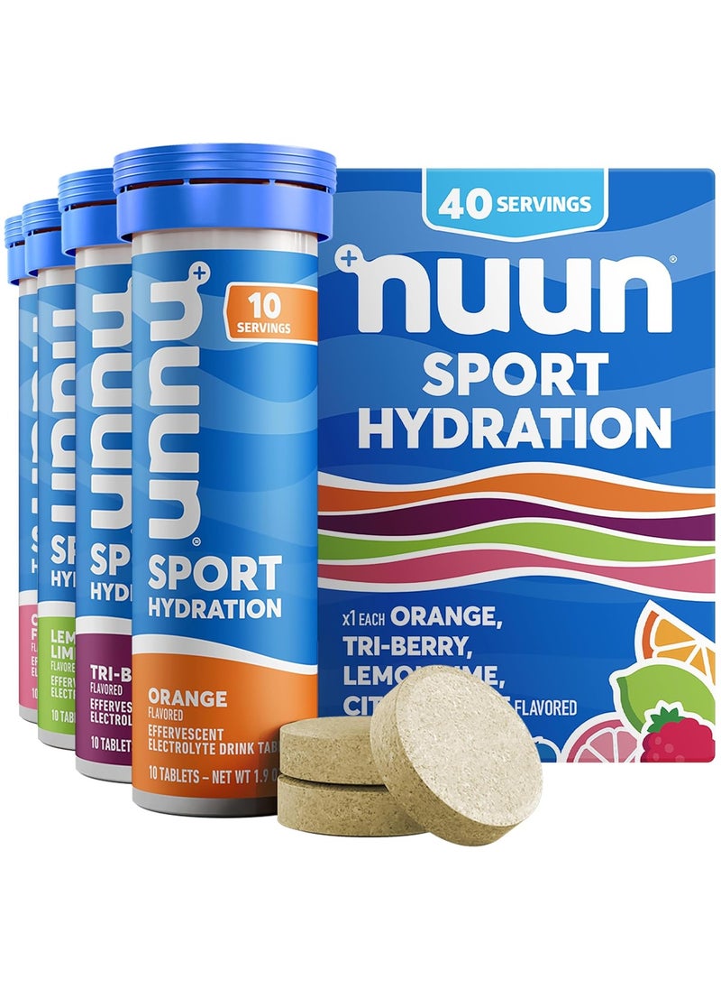 Nuun - Sport Hydration Multi-Pack Mixed Flavors, 4 Count (4x10 Tablets) - Image 1