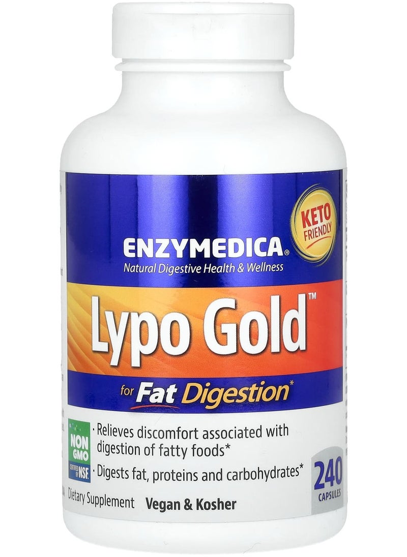 ENZYMEDICA - Lypo Gold, For Fat Digestion, 240 Capsules - Image 1