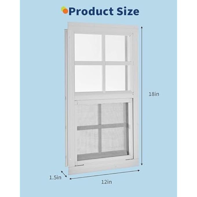 Shed Window 12'' X 18'', Small Sliding Windows With Aluminum Alloy Frame, Flush Mount Window With Tempered Glass & Fiberglass Screen For Shed, Chicken Coop, Household, Easy Installation - Image 3