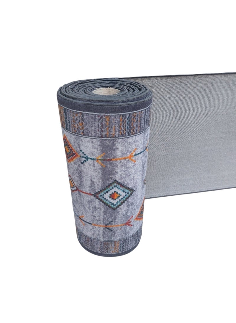 Mac Carpet Lightweight corridors machine woven rug, Width 80cm Nubian style - Gray color - Image 2