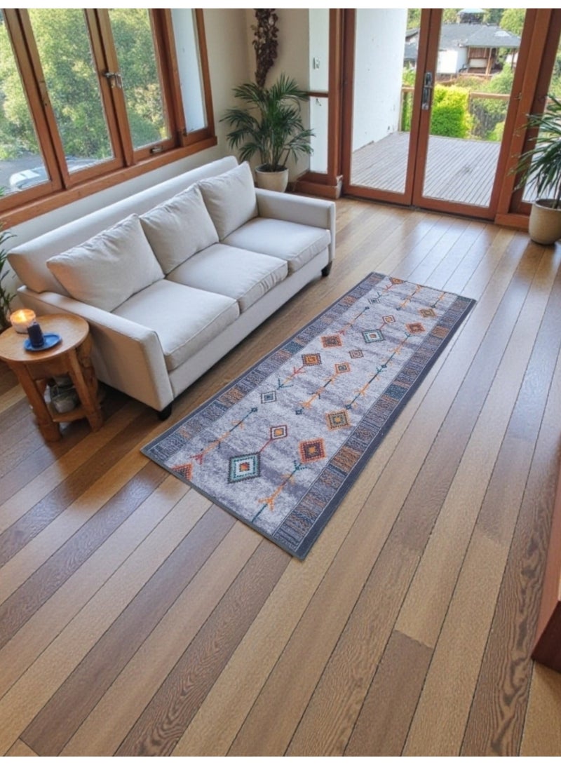 Mac Carpet Lightweight corridors machine woven rug, Width 80cm Nubian style - Gray color - Image 3