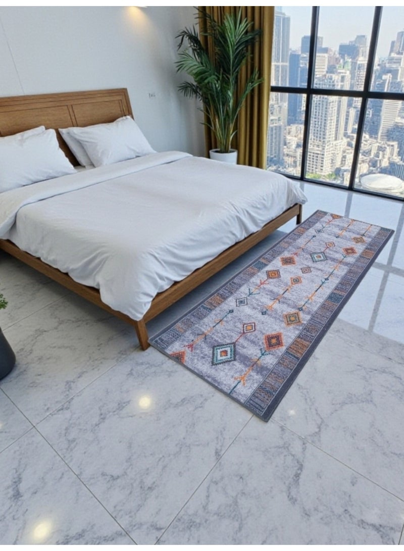 Mac Carpet Lightweight corridors machine woven rug, Width 80cm Nubian style - Gray color - Image 4