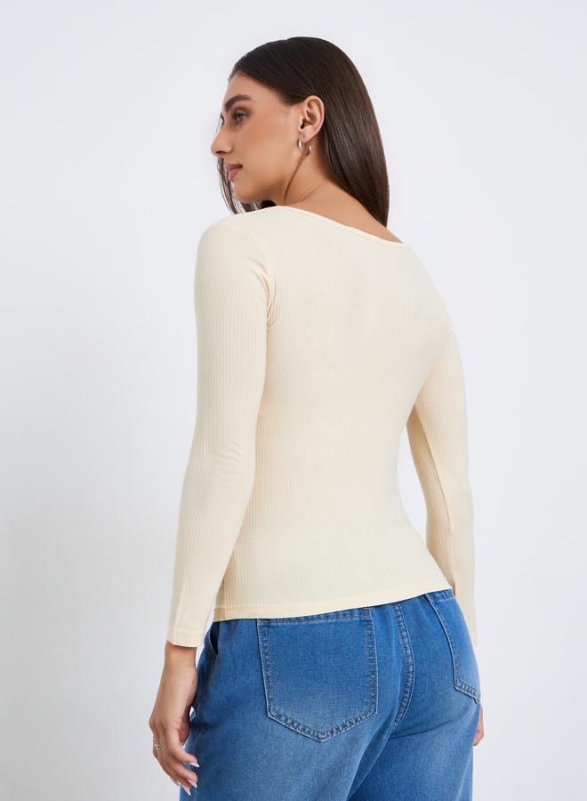 ستايلي بلوزة بأكمام طويلة بقصة غير متماثلة - Image 5