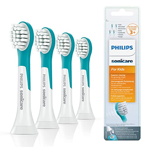 Philips Sonicare Original Brush for Kids HX6034 / 33, Gentle Cleaning of Children's Teeth, from 3 Years, 4 Pieces - Image 1
