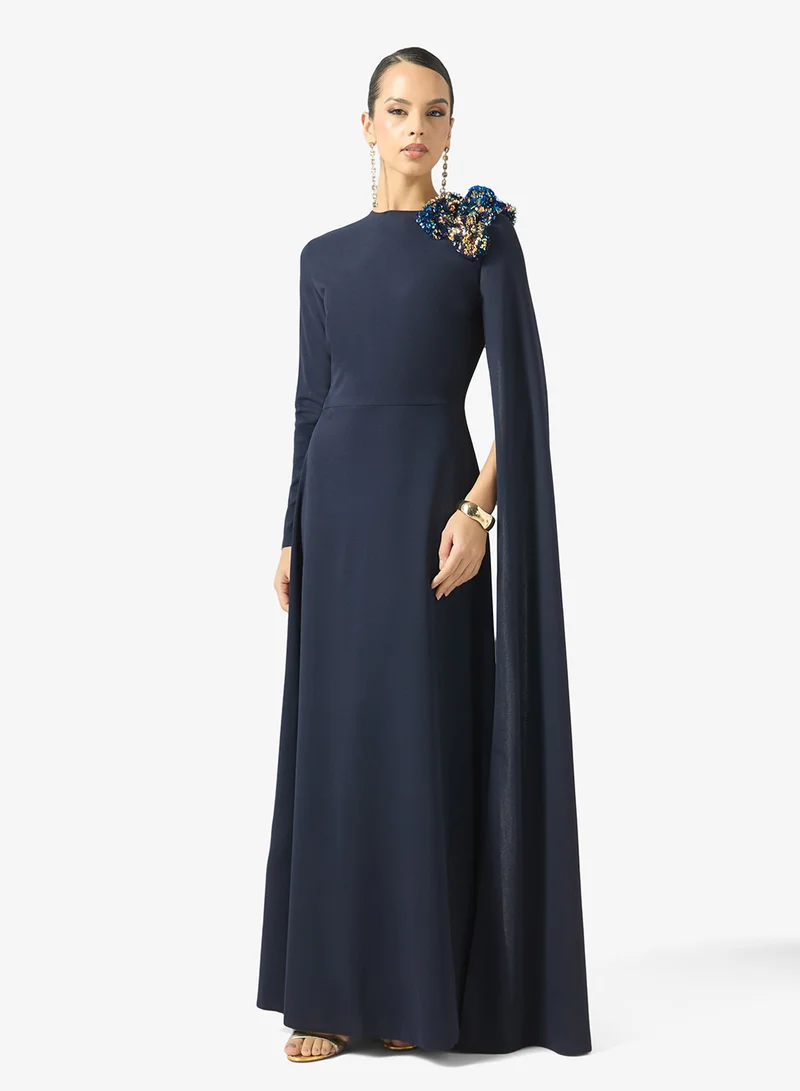 Gown With One Shoulder Trail