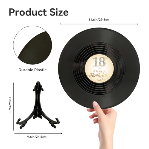 LMVIYAN Vinyl Record 18th Birthday Decorations Guest Book Alternatives，Sweet 18 Feliz Cumpleaños Decoracion Party Favors Sign Poster，Great Sweet 18 Gifts for Girls Boys (18 Years Old) - Image 3