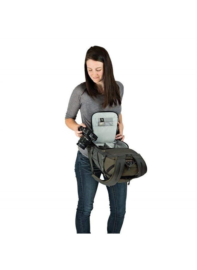 LP37014-PWW, Flipside Trek BP 250 AW Backpack for Camera with ActiveZone Suspension System, Tablet Compartment, Grey/Dark Green