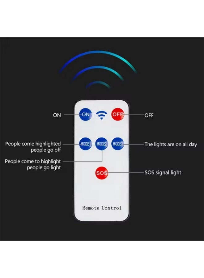 XiaoGiqi أضواء خارجية تعمل بالطاقة الشمسية، 336 مصباح LED، تصنيف مقاومة الماء IP65، مصنوعة من بلاستيك ABS، مزودة بمستشعر حركة PIR، مناسبة للحدائق والجدران والشوارع. - Image 5