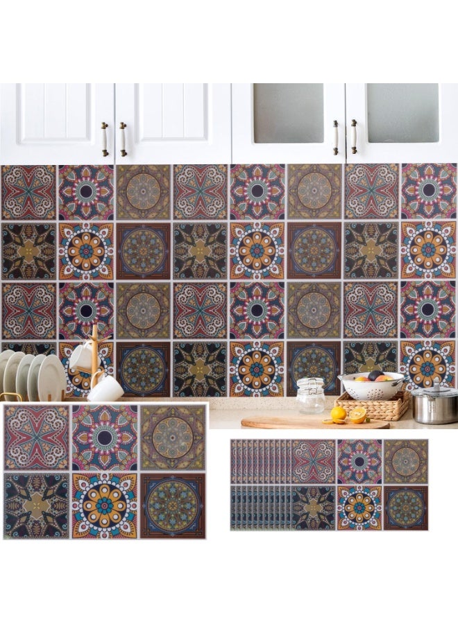 نوايوو ملصقات الحائط، 12 قطعة من لوحات الحائط القابلة للتقشير واللصق، ملصقات بلاط الجدران والأرضيات ذاتية اللصق، ملصقات بلاط مقاومة للماء، ورق حائط من البولي فينيل كلوريد للمطبخ والمقهى والديكور الداخلي (N1013) - Image 1