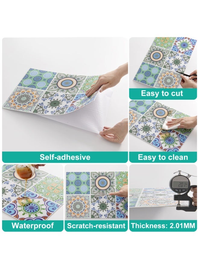 نوايوو ملصقات الحائط، 12 قطعة من لوحات الحائط القابلة للتقشير واللصق، ملصقات بلاط الجدران والأرضيات ذاتية اللصق، ملصقات بلاط مقاومة للماء، ورق حائط من البولي فينيل كلوريد للمطبخ والمقهى والديكور الداخلي (N1013) - Image 5