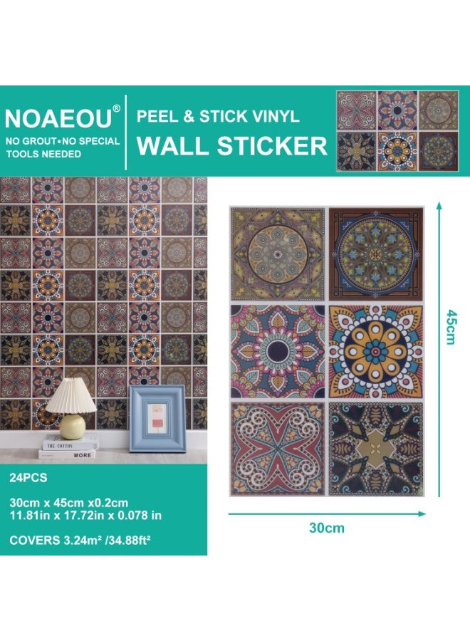 نوايوو ملصقات الحائط، 12 قطعة من لوحات الحائط القابلة للتقشير واللصق، ملصقات بلاط الجدران والأرضيات ذاتية اللصق، ملصقات بلاط مقاومة للماء، ورق حائط من البولي فينيل كلوريد للمطبخ والمقهى والديكور الداخلي (N1013) - Image 3