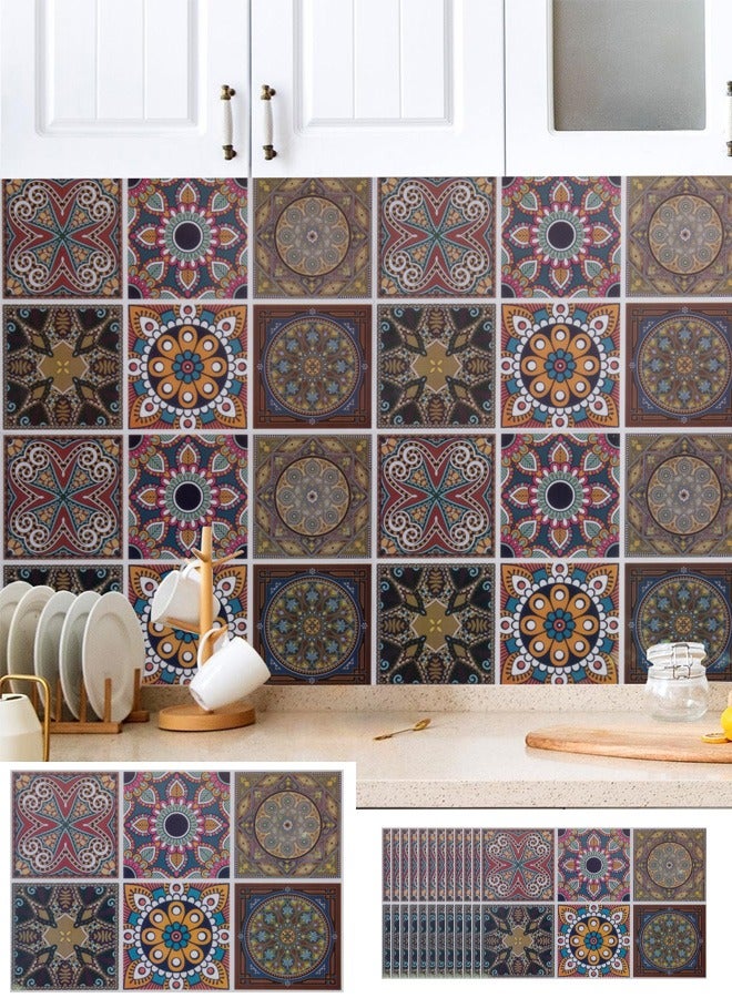 NOAEOU Wall Stickers, 12 PCS Peel and Stick Wall Panels，Self-Adhesive Wall and Floor Tile Decals, Waterproof Tile Stickers, PVC Wallpaper for Kitchen, Cafe, and Indoor Decor (N1013) - Image 1