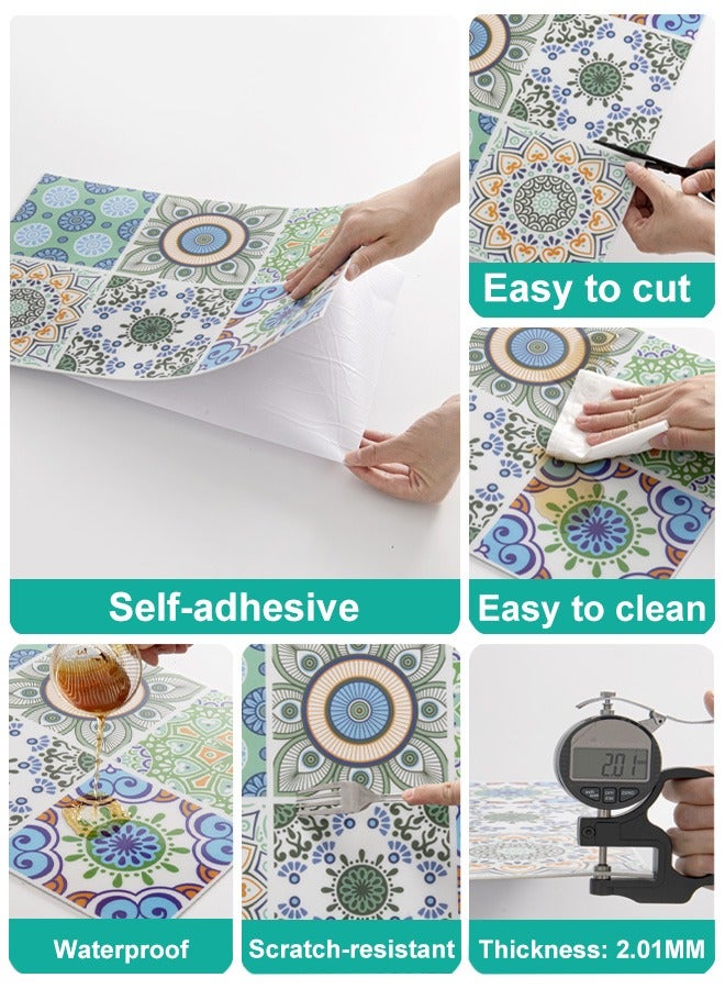 NOAEOU Wall Stickers, 12 PCS Peel and Stick Wall Panels，Self-Adhesive Wall and Floor Tile Decals, Waterproof Tile Stickers, PVC Wallpaper for Kitchen, Cafe, and Indoor Decor (N1013) - Image 4