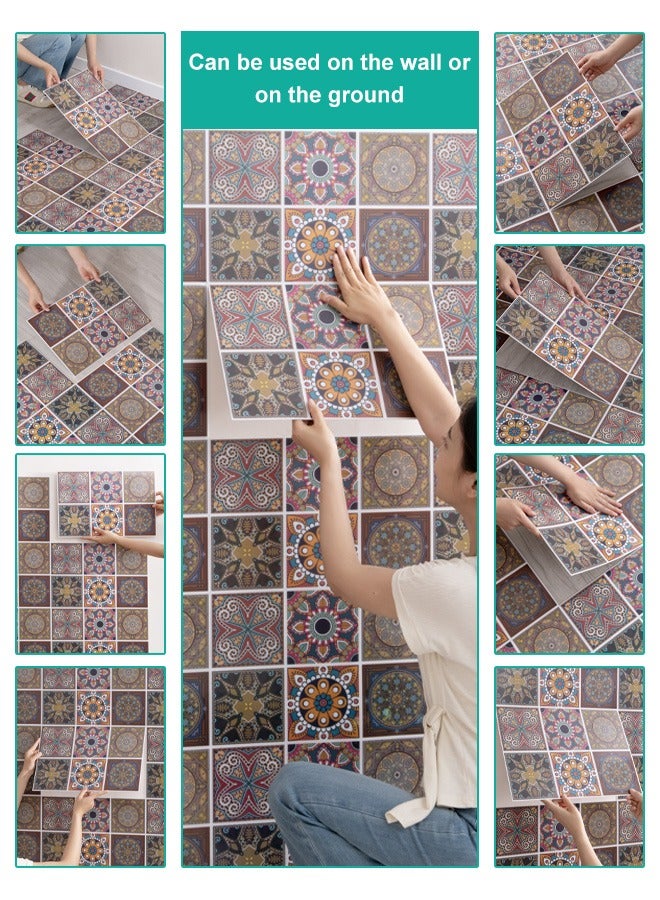 NOAEOU Wall Stickers, 12 PCS Peel and Stick Wall Panels，Self-Adhesive Wall and Floor Tile Decals, Waterproof Tile Stickers, PVC Wallpaper for Kitchen, Cafe, and Indoor Decor (N1013) - Image 5