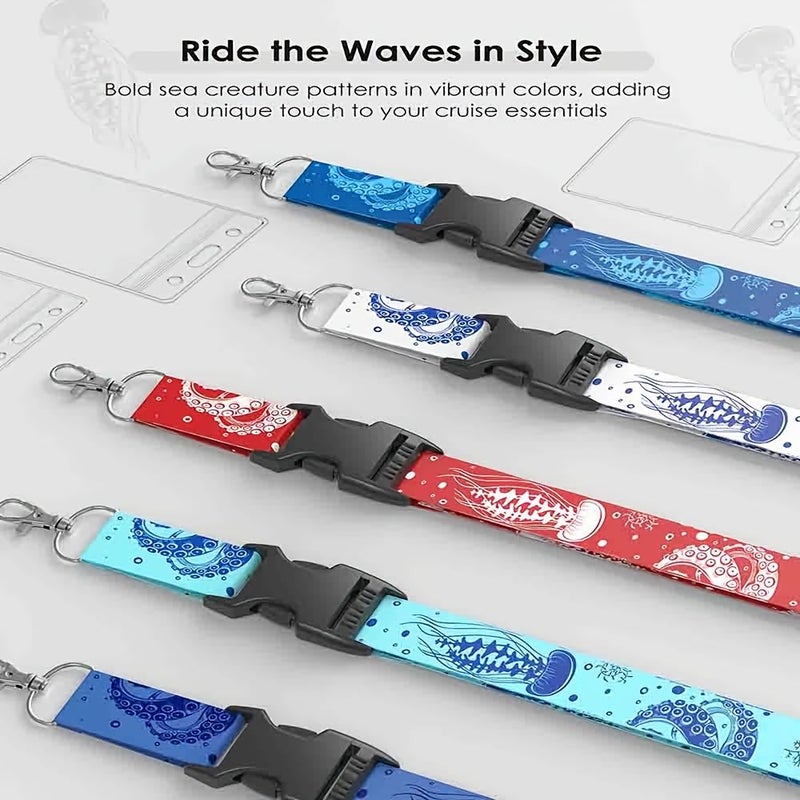 Tortoise Sky Blue 3D Marine Life Cruise Lanyard Card Holders ID Card Case - Image 5