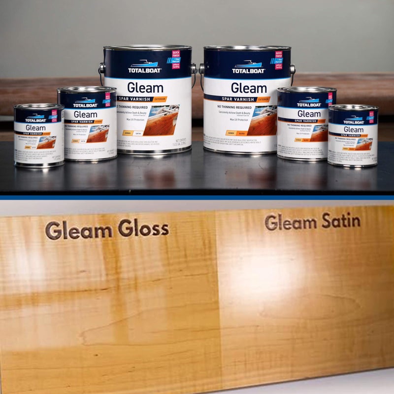 TotalBoat Gleam Marine Spar Varnish, Gloss and Satin Polyurethane Finish for Wood, Boats and Outdoor Furniture (Satin Low-Sheen Quart) - Image 4