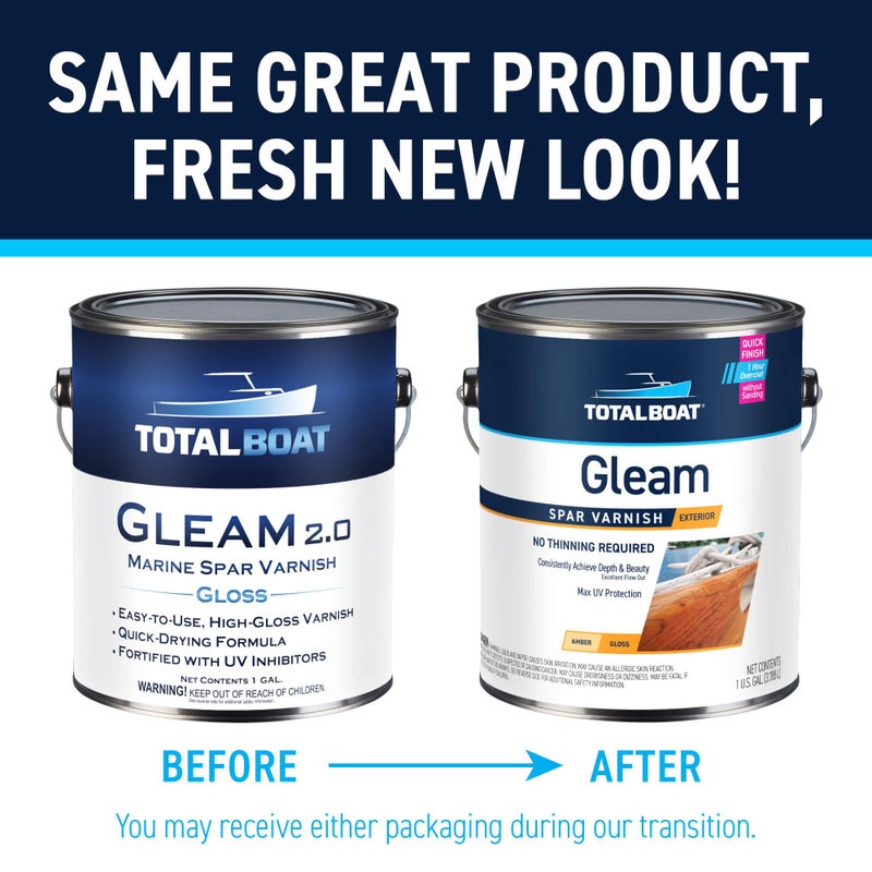 TotalBoat Gleam Marine Spar Varnish, Gloss and Satin Polyurethane Finish for Wood, Boats and Outdoor Furniture (Satin Low-Sheen Quart) - Image 2