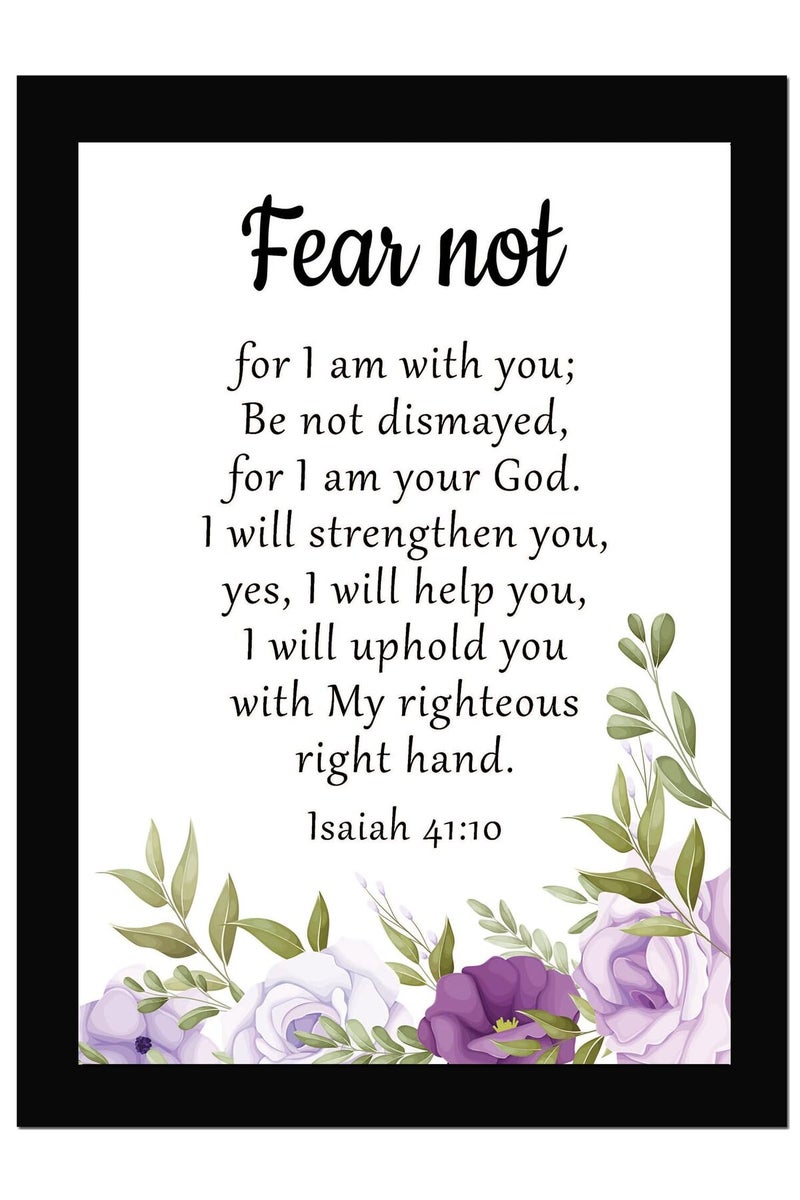 AR Creative Fear Not - Bible Verse Wall Photo Framed Wall Poster, Bible Quotes Print with Frame, Home, Bible Quotes Poster (13.6 inch x 10.2 inch)(multicolor) - Image 1