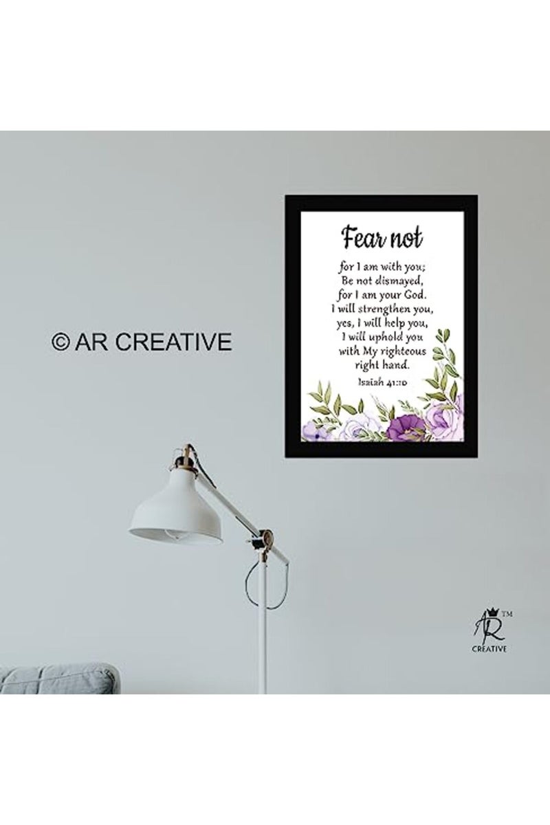AR Creative Fear Not - Bible Verse Wall Photo Framed Wall Poster, Bible Quotes Print with Frame, Home, Bible Quotes Poster (13.6 inch x 10.2 inch)(multicolor) - Image 4