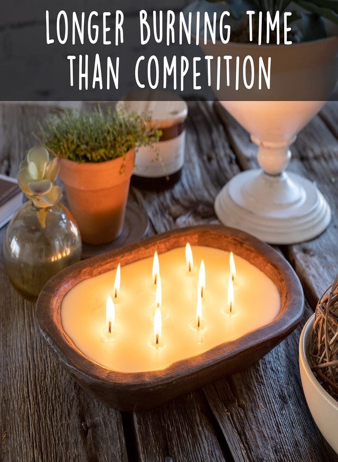 MAINEVENT Wooden Dough Bowl Candles 10x14 Inch, Wooden Dough Bowl Soy Candle, Farmhouse Doughbowl Candle Tabletop Decor - Image 5