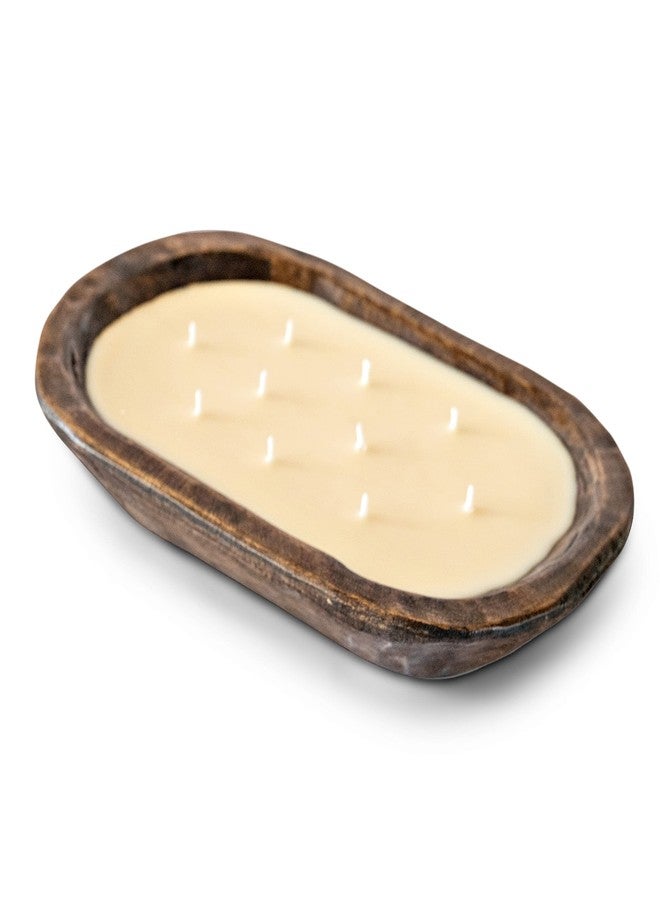 MAINEVENT Wooden Dough Bowl Candles 10x14 Inch, Wooden Dough Bowl Soy Candle, Farmhouse Doughbowl Candle Tabletop Decor - Image 4