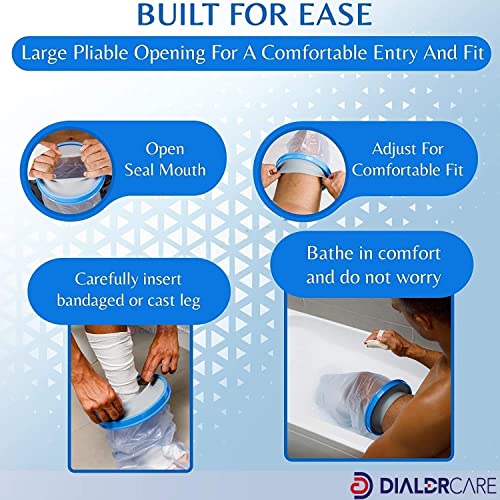 DIALDRCARE Adult waterproof seal Cast Cover Reusable Dressing Bandages Dry Protector for Shower Bath (LEG CAST PROTECTOR) - Image 3