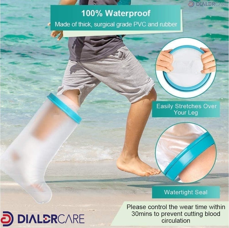 DIALDRCARE Adult waterproof seal Cast Cover Reusable Dressing Bandages Dry Protector for Shower Bath (LEG CAST PROTECTOR) - Image 5