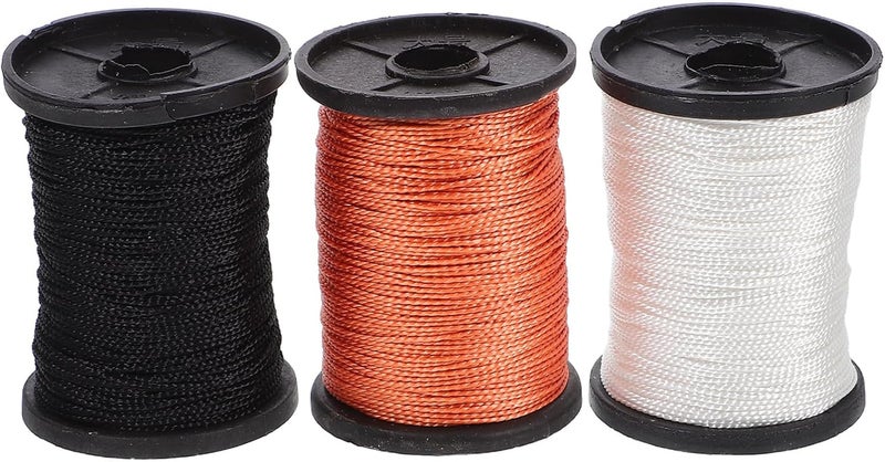 3 Rolls Heavy Duty Sewing Thread for Shoe Repair, Bookbinding, and Leather Craft, 50 Meters Each in Black, White, and Brown – Hand Sewing Accessories for DIY and Upholstery - Image 1