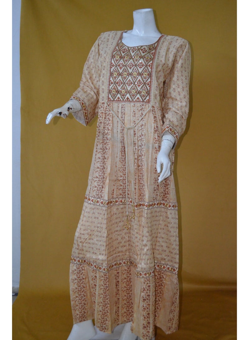 Zainah Elegant Women's Jalabiya – Modest Evening & Party Dress with Embroidery, Long Sleeves, and Adjustable Side Strips - Image 1