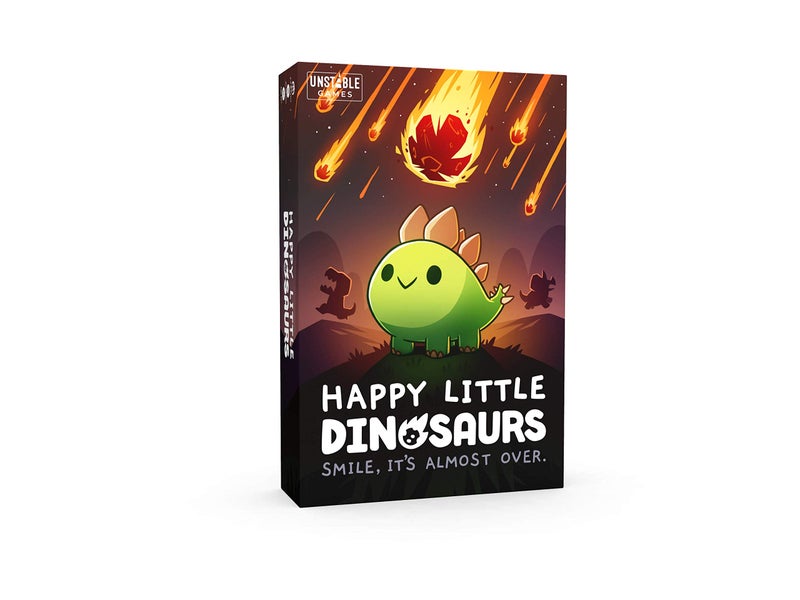 Unstable Games ألعاب غير مستقرة - لعبة الديناصورات السعيدة الأساسية - لعبة بطاقات مضحكة تنافسية للتخريب للأطفال والمراهقين والبالغين - 2-4 لاعبين، إدارة اليد - Image 1