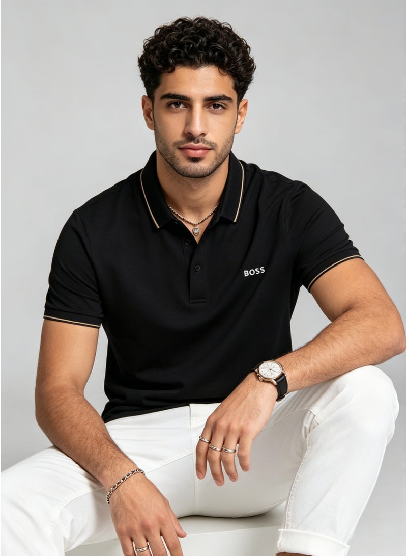 BOSS Men's Classic Short Sleeve Polo Shirt - Black - Image 5