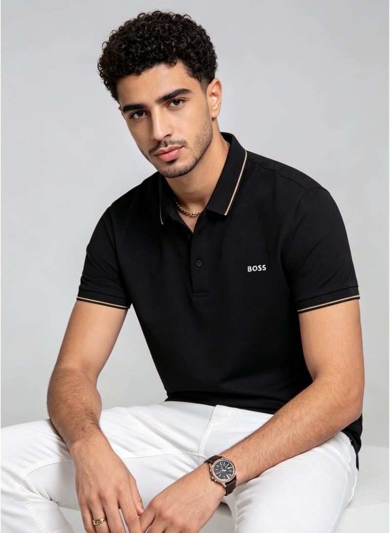 BOSS Men's Classic Short Sleeve Polo Shirt - Black - Image 1