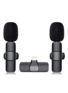 Wireless Microphone for iPhone 2 PCS Mini Microphone iPhone Microphone for Video Recording Wireless Lavalier Mic iPhone Professional Wireless Lapel Microphone