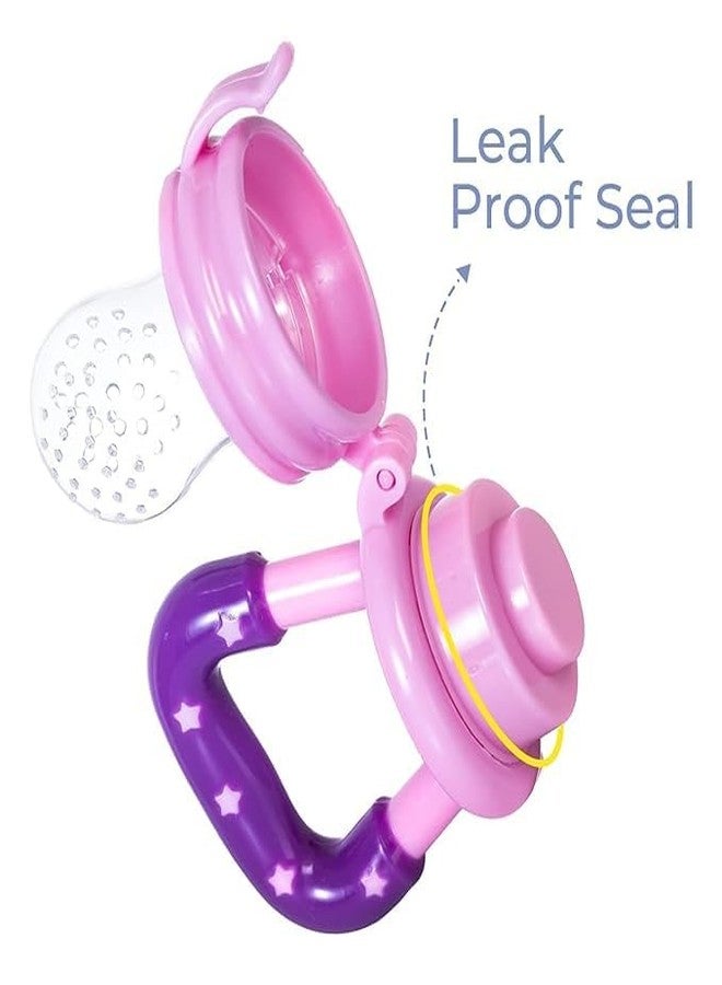Chopchi Silicone Fruit Nibbler Pacifier 1 Pcs with 1 pcs Spoon Feeder Bottle for Infant Baby for 6+ Month Baby (2 Piece Combo Set-Pink) - Image 3