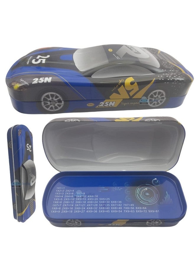 فنبلاست صندوق أقلام معدني على شكل سيارة من FunBlast للأطفال - حافظة أقلام معدنية مزدوجة الطبقات للأطفال الأولاد/حافظة أقلام للطلاب والمستلزمات المدرسية - منظم مجموعة القرطاسية هدية عيد ميلاد للأطفال (أزرق) - Image 4