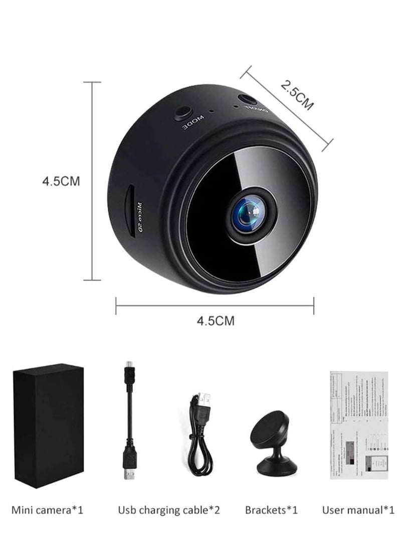 WiFi Mini Magnetic  Wireless Spy Hidden HD 1080P Small Portable Round Camera, Indoor Security Camera, Motion Detection, Instant Notifications Night Vision Camera