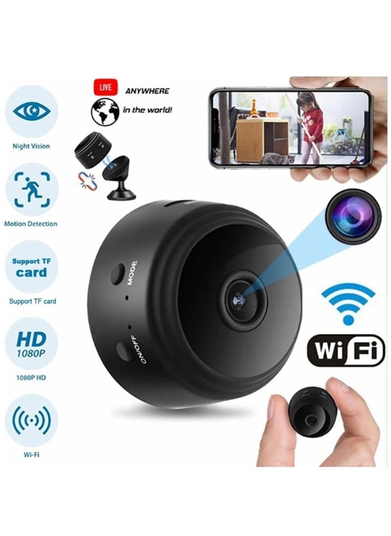 WiFi Mini Magnetic  Wireless Spy Hidden HD 1080P Small Portable Round Camera, Indoor Security Camera, Motion Detection, Instant Notifications Night Vision Camera