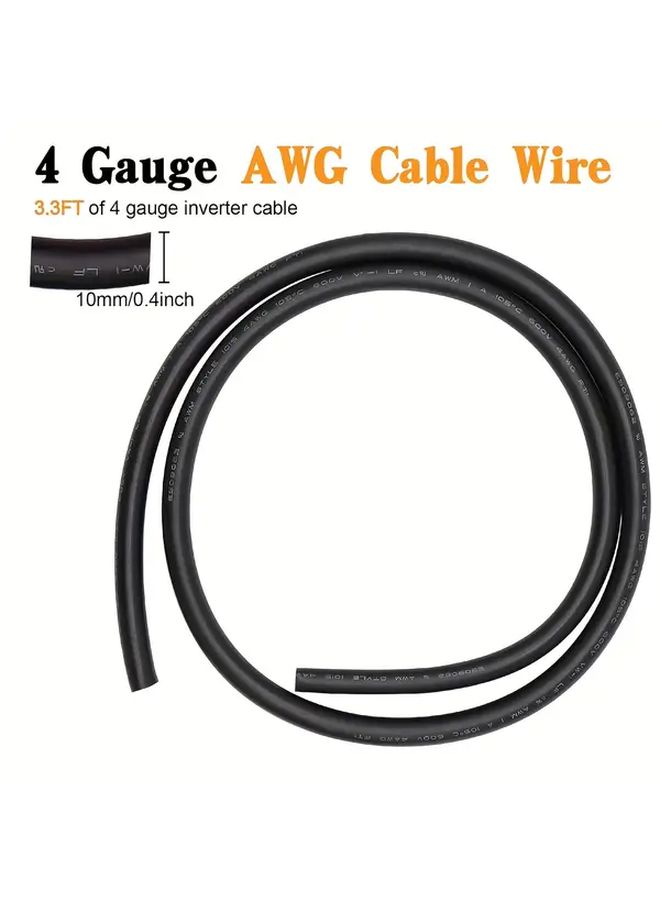 4 AWG كابل لحام OFC أحمر وأسود 3 28 قدم مع أنابيب الانكماش الحراري والمحطات - Image 5