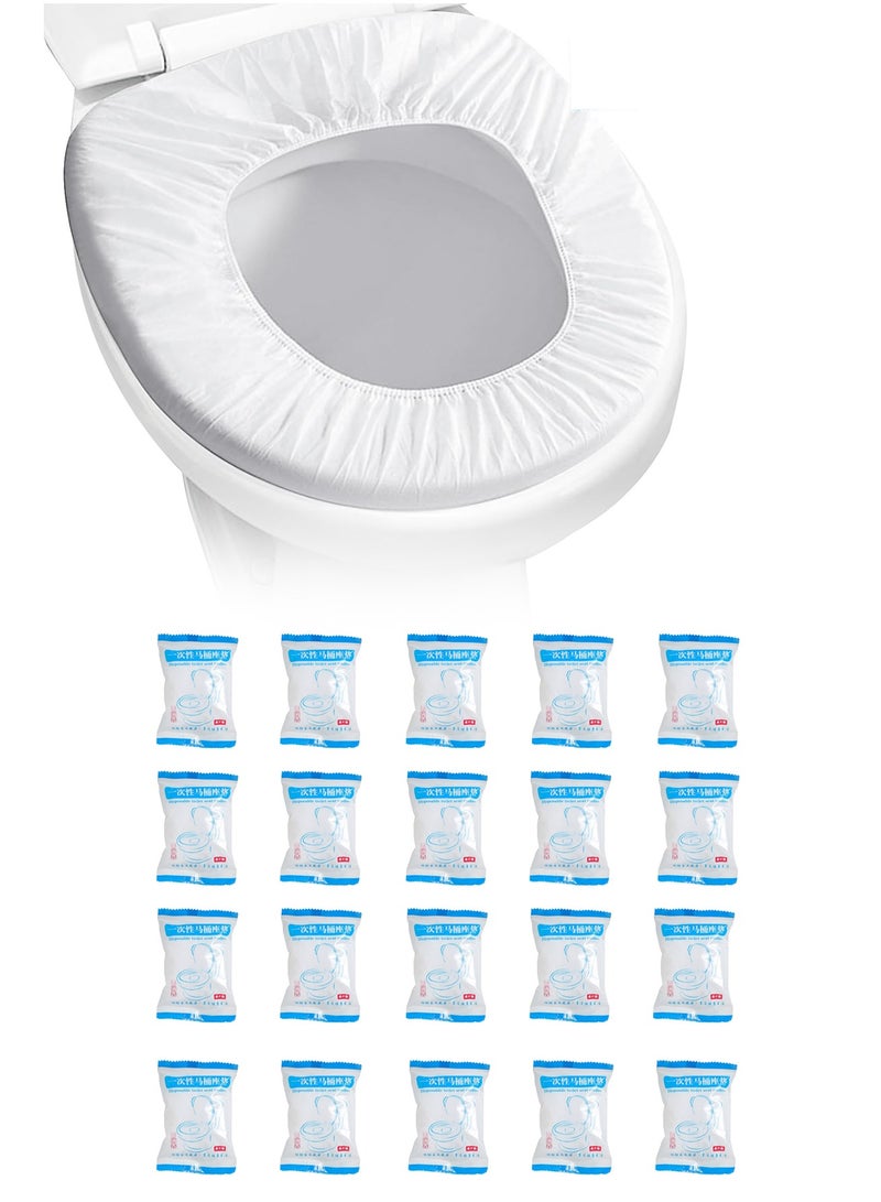 20 قطعة أغطية مقاعد مراحيض قابلة للتصرف من قماش غير منسوج مقاوم للماء، أغطية مقاعد مراحيض قابلة للتصرف للسفر، أغطية مقاعد قابلة للتصرف للتنزه، الفندق، المستشفى، المراحيض العامة (عبوة فردية) - Image 1