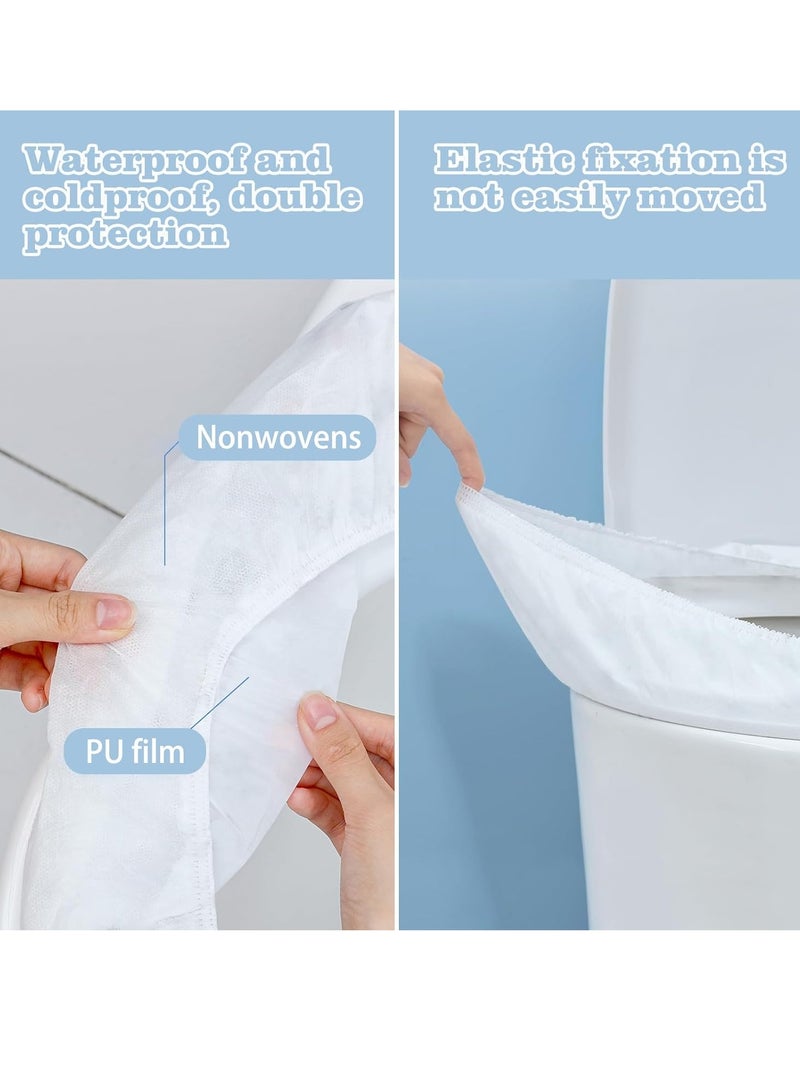 20 قطعة أغطية مقاعد مراحيض قابلة للتصرف من قماش غير منسوج مقاوم للماء، أغطية مقاعد مراحيض قابلة للتصرف للسفر، أغطية مقاعد قابلة للتصرف للتنزه، الفندق، المستشفى، المراحيض العامة (عبوة فردية) - Image 2