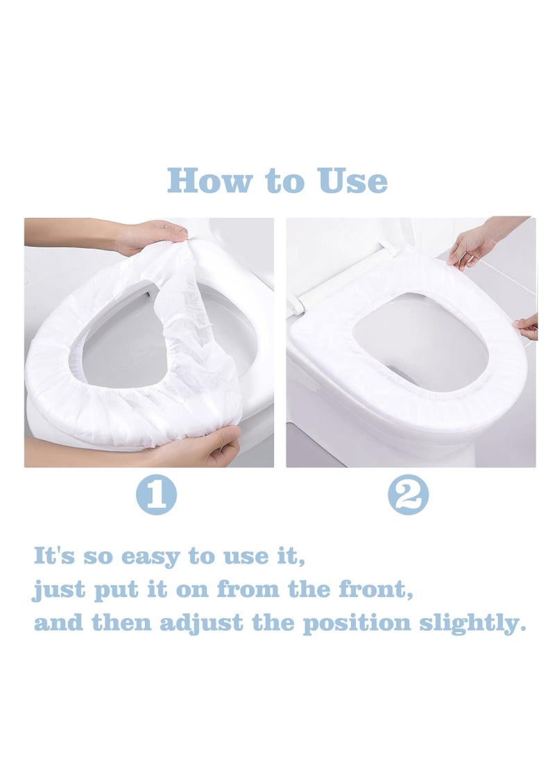 20 قطعة أغطية مقاعد مراحيض قابلة للتصرف من قماش غير منسوج مقاوم للماء، أغطية مقاعد مراحيض قابلة للتصرف للسفر، أغطية مقاعد قابلة للتصرف للتنزه، الفندق، المستشفى، المراحيض العامة (عبوة فردية) - Image 5