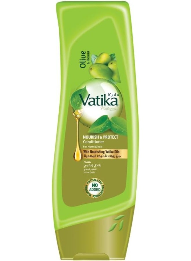Vatika Naturals Nourish & Protect Conditioner 400ml | Enriched With Olive & Henna | Root to Tip Nourishment | For Normal Hair - Image 1