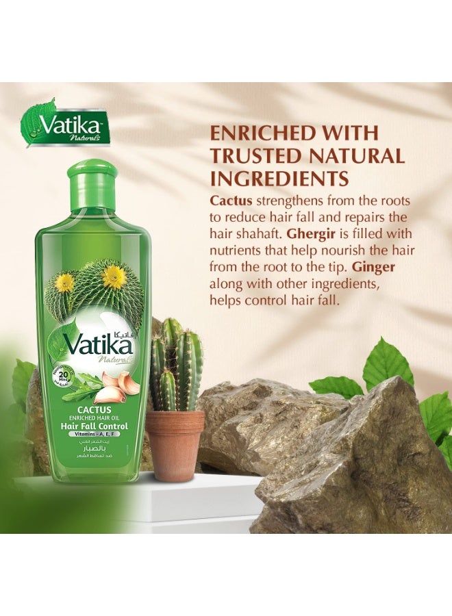 Vatika Naturals Cactus Enriched Hair Oil - Hair Fall Control & Strengthening - Nourishes Scalp & Roots - Reduces Breakage & Promotes Healthy, Thick Hair - for Stronger, Fuller Hair - 300ml - Image 4