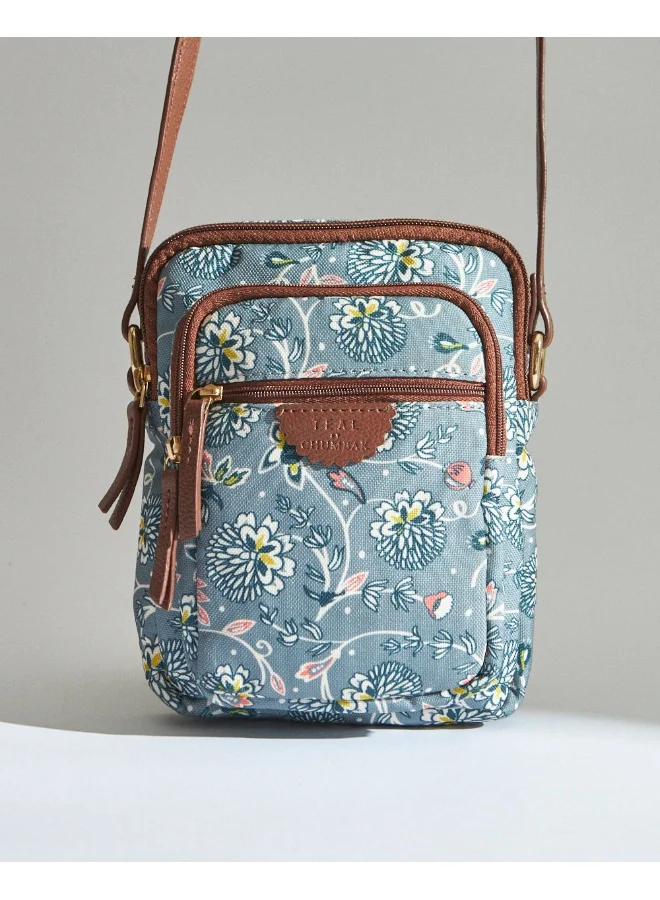 Chumbak TEAL BY CHUMBAK Crossbody Sling Bag for Women | Stylish Printed Canvas Box Sling bag | Multipurpose Daily use Bag for Office/College/Travel