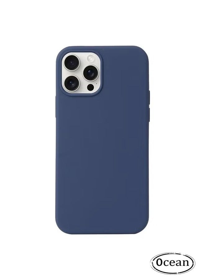 أوشن آي فون 16 برو ماكس ( 6.9 بوصة ) سيليكون حالة واقية ، هلام السائل لينة رقيقة واقية من الصدمات الغطاء الخلفي ، تنطبق على اي فون 16 برو ماكس كامل الجسم حالة واقية للهاتف المحمول ، من السهل إزالة ، منتصف الليل الأزرق - Image 1