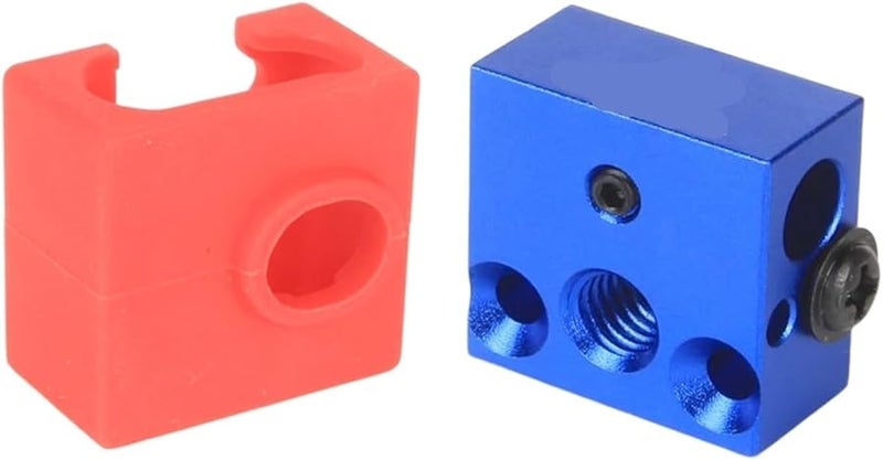 MK8 Red Blue Set Silicone Sock Aluminum Heater Block Compatible with MK7 MK8 Printer Hotend Extruder 3D Printer Parts 1 Pcs - Image 1