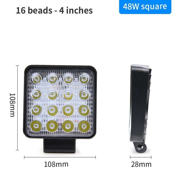 Waterproof 48W LED Car Light 4-Inch Off-Road Work Lamp 28MM