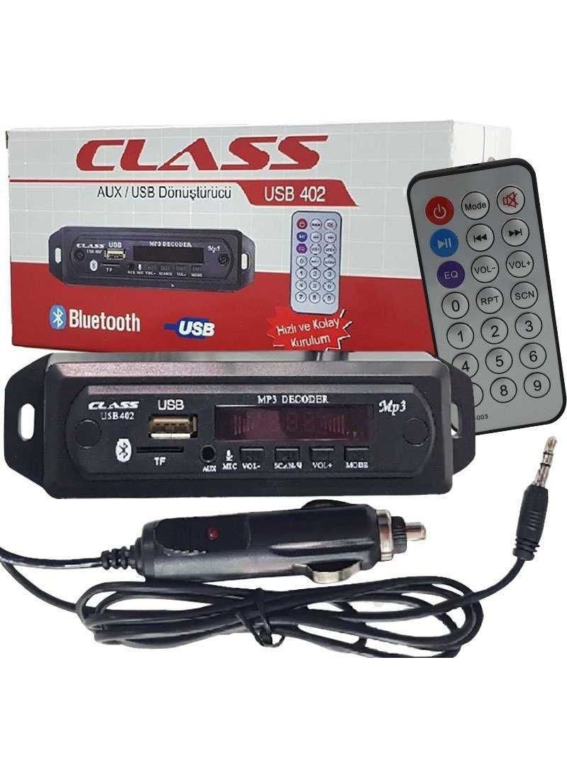 class وحدة محول USB - 402 USB-AUX-SD مع ميكروفون للسيارة  - Image 2