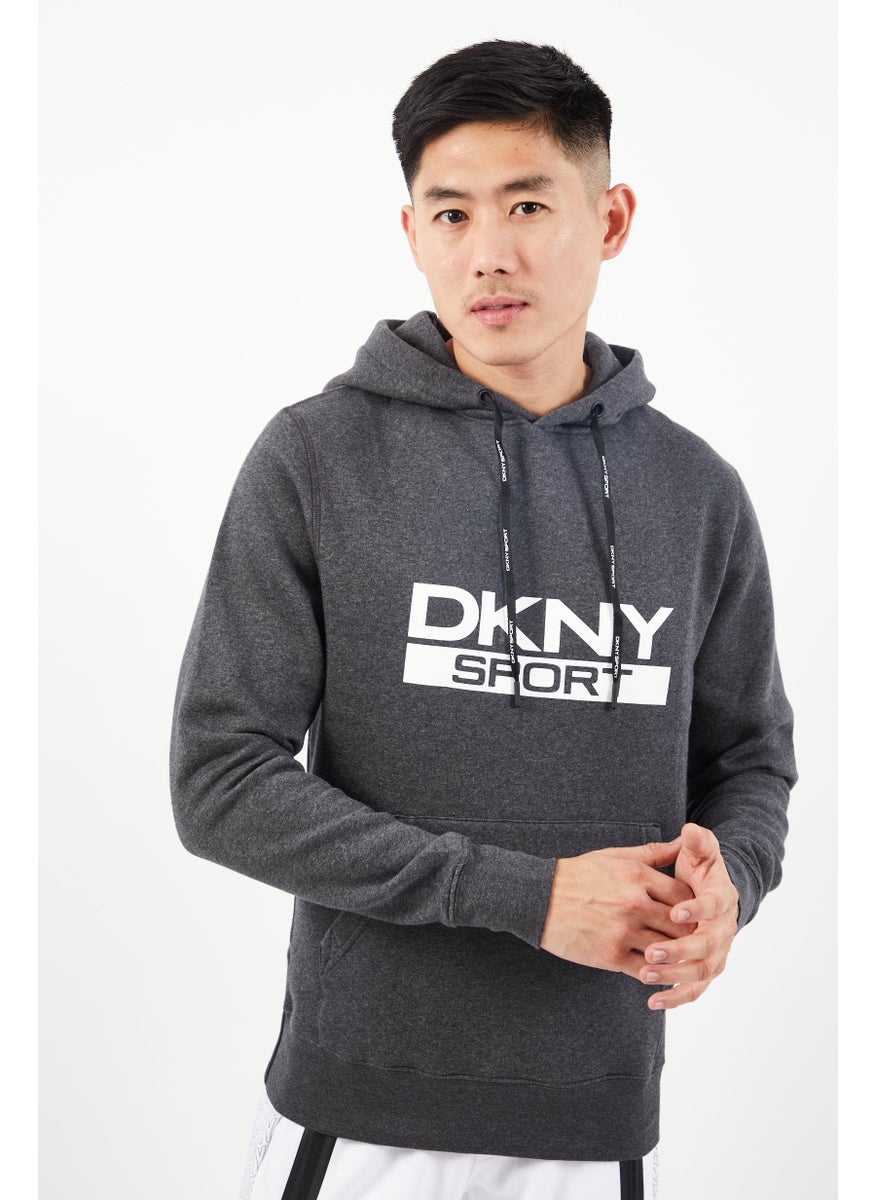 DKNY Sport Men Sportswear Fit Long Sleeve Outdoor Hoodie, Grey  - Image 1